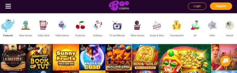 boo casino website offers casino games and offers for brand new players-logo