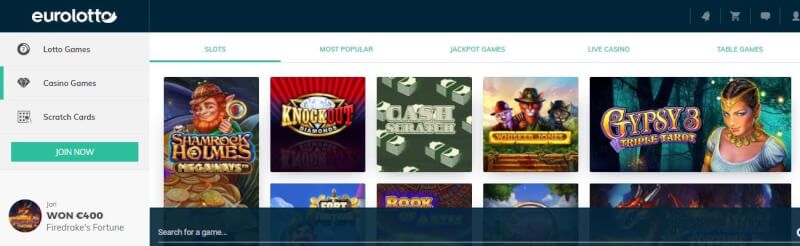 eurolotto casino website offers gambling games, lotto games, การฝากเงินครั้งแรกพิเศษและข้อเสนอสำหรับผู้เล่นใหม่-โลโก้