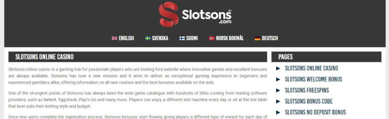 slotsons homepage includes gambling games, การฝากเงินครั้งแรกพิเศษและข้อเสนอสำหรับผู้เล่นใหม่-โลโก้