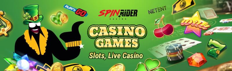 spinrider casino offers different gambling games like slots, เกมคาสิโนสดอย่างแบล็คแจ็ค, บาคาร่าและรูเล็ต-โลโก้