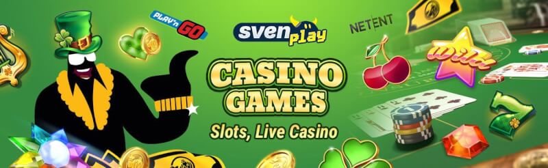 svenplay provides different gambling games like slots, เกมคาสิโนแบบเรียลไทม์อย่างแบล็คแจ็ค, บาคาร่าและรูเล็ต-โลโก้