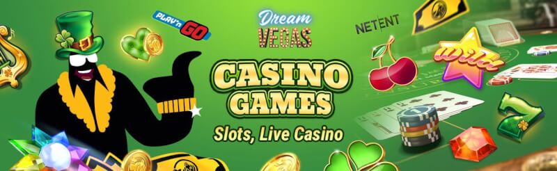 dream vegas casino provides various gambling games like slot machines, เกมคาสิโนแบบเรียลไทม์อย่างแบล็คแจ็ค, บาคาร่าและรูเล็ต-โลโก้