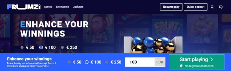 frumzi pay n play casino website offers gambling games, โบนัสเงินฝากครั้งแรกและโปรโมชั่นสำหรับผู้เล่นใหม่-โลโก้