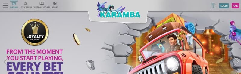 karamba casino homepage provides gambling games and offers for new players-logo
