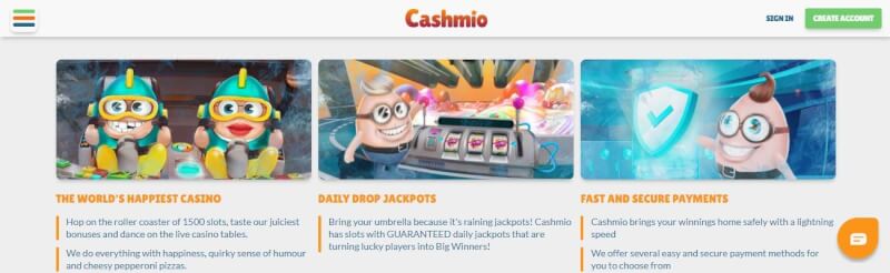 cashmio homepage offers gambling games, first deposit extra and offers for brand new players-logo