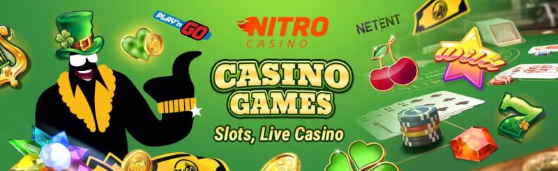 nitro casino provides numerous casino games like slots, เกมการพนันแบบเรียลไทม์อย่างแบล็คแจ็ค, บาคาร่าและรูเล็ต-โลโก้