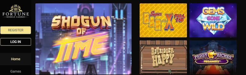 fortune mobile casino homepage provides gambling games, ฝากเงินครั้งแรกพิเศษและแคมเปญสำหรับผู้เล่นใหม่-โลโก้