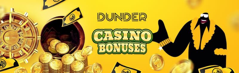 dunder welcome bonus for new players offers no-cost spins and deposit bonus-logo