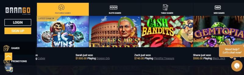 brango casino homepage offers gambling games and offers for brand new players-logo