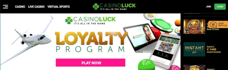 casinoluck homepage provides gambling games, โบนัสฝากเงินครั้งแรกและแคมเปญสำหรับผู้เล่นใหม่-โลโก้