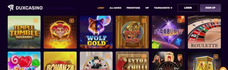 duxcasino website provides casino games and offers for brand new players-logo