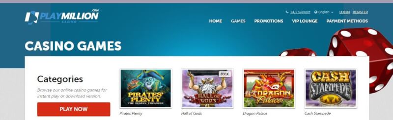playmillion homepage offers casino games and promotions for new players-logo