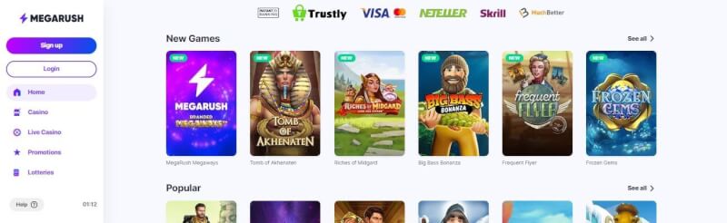 megarush homepage provides gambling games, โบนัสเงินฝากครั้งแรกและแคมเปญสำหรับผู้เล่นใหม่ - โลโก้