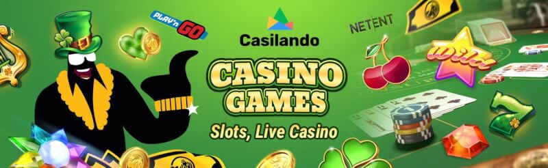 casilando offers different gambling games like slot machines, เกมการพนันแบบเรียลไทม์อย่างแบล็คแจ็ค, บาคาร่าและรูเล็ต-โลโก้