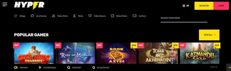 hyper casino homepage offers gambling games, โบนัสเงินฝากครั้งแรกและแคมเปญสำหรับผู้เล่นใหม่-โลโก้