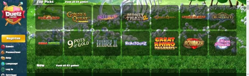 duelz casino homepage offers gambling games, โบนัสเงินฝากครั้งแรกและโปรโมชั่นสำหรับผู้เล่นใหม่-โลโก้