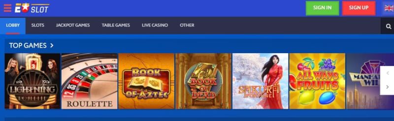 euslot website offers casino games, first deposit extra and promotions for new players-logo